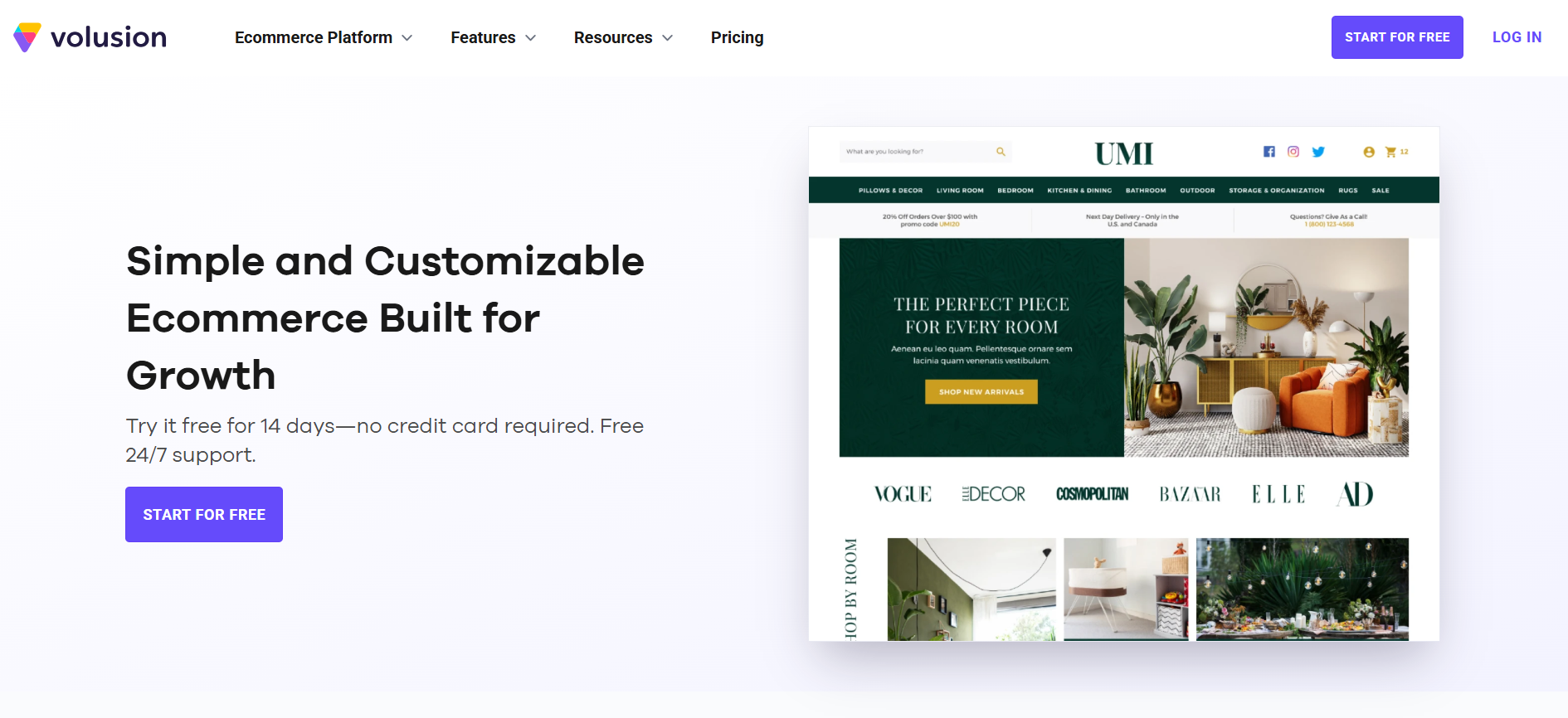 ecommerce platforms for seo: Volusion